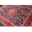 Tapis unique en laine noué à la main de 6 pi 6 po x 9 pi 10 po bleu / rouge / ivoire Juuli