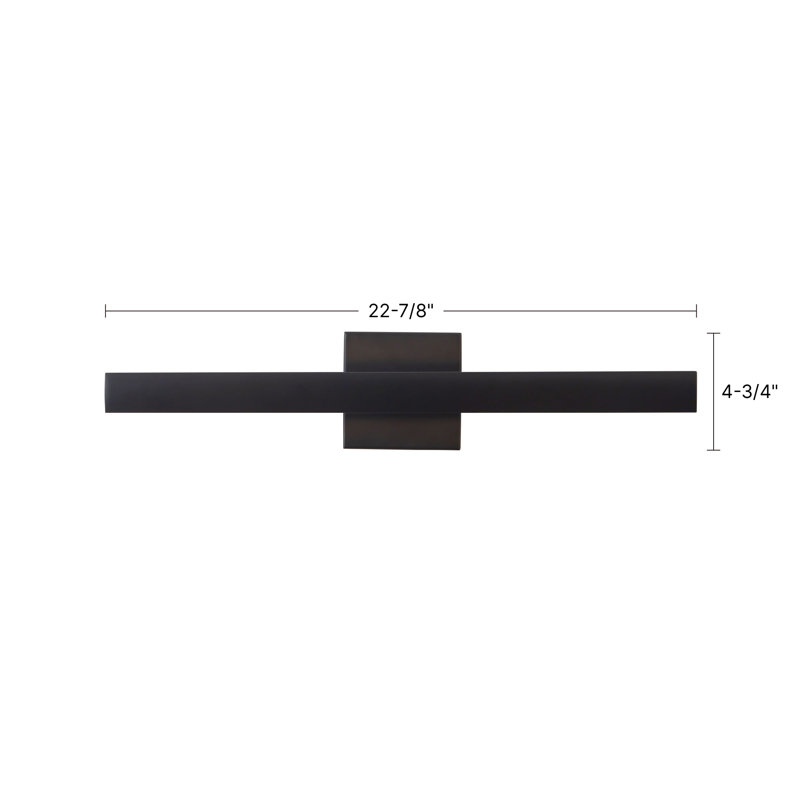 Tila 23-in Black dimmable LED Bathroom Vanity Light