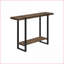 Table basse de style industriel en bois d'aspect bois avec tablette de rangement, pieds en métal noir stables pour le salon