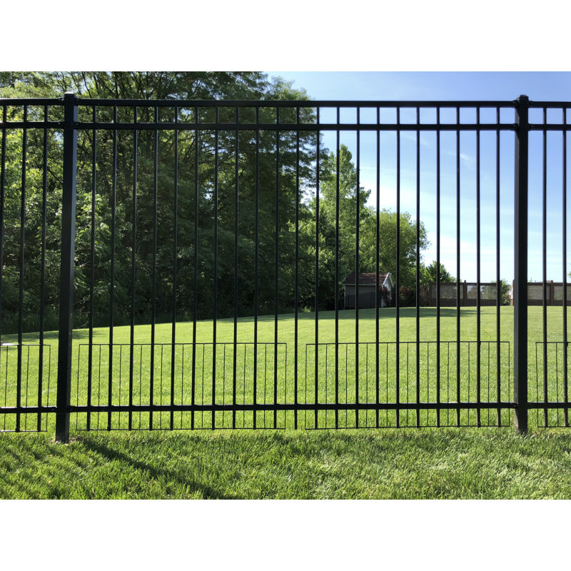 18'' H x 91.1'' W Black Metal Fencing with 10 Panel(s) Included