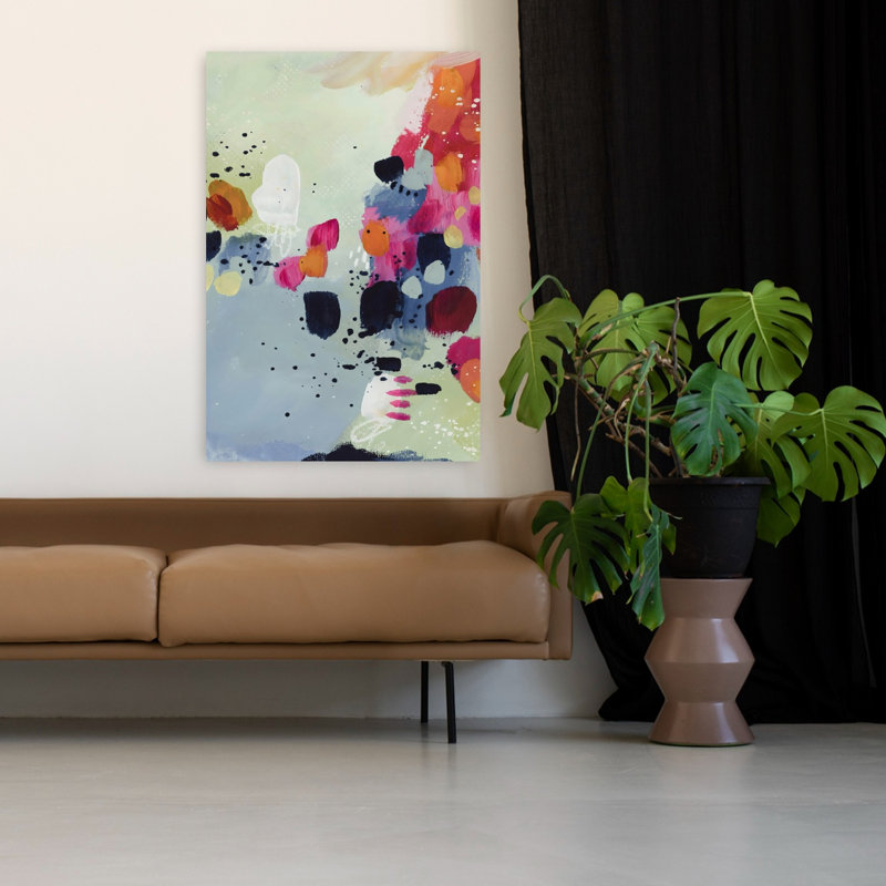 Art mural contemporain audacieux et subtil, 48" H x 32" W