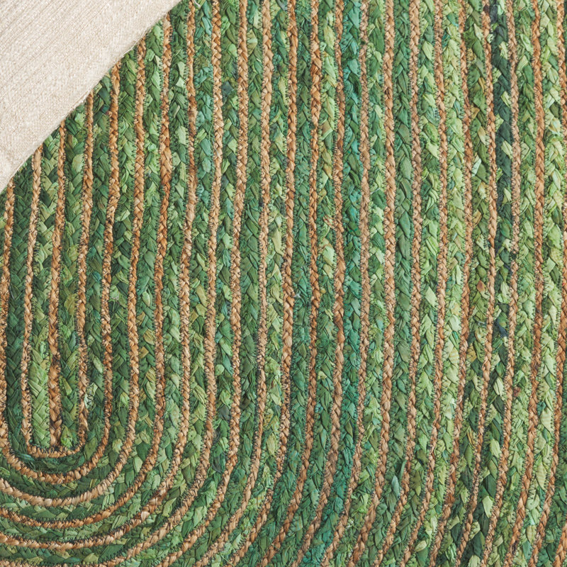 Sherise Hand Woven Jute Cotton Rug, Oval 5' x 7'