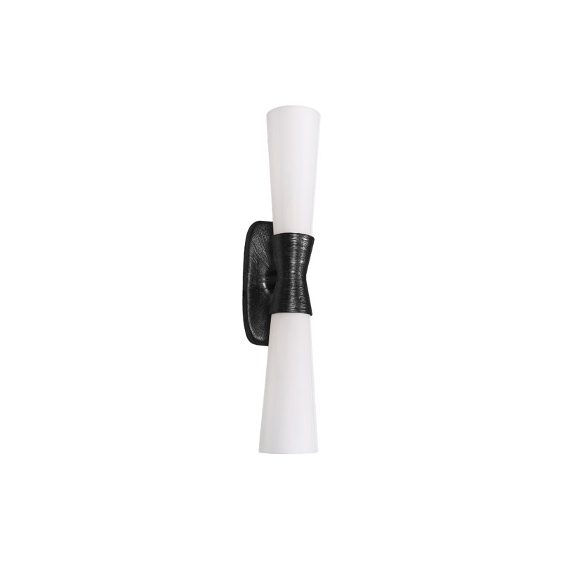 Applique murale 2 lumières Whitney, H 24 po x l 4,75 po x P 5,25 po, Noir mat