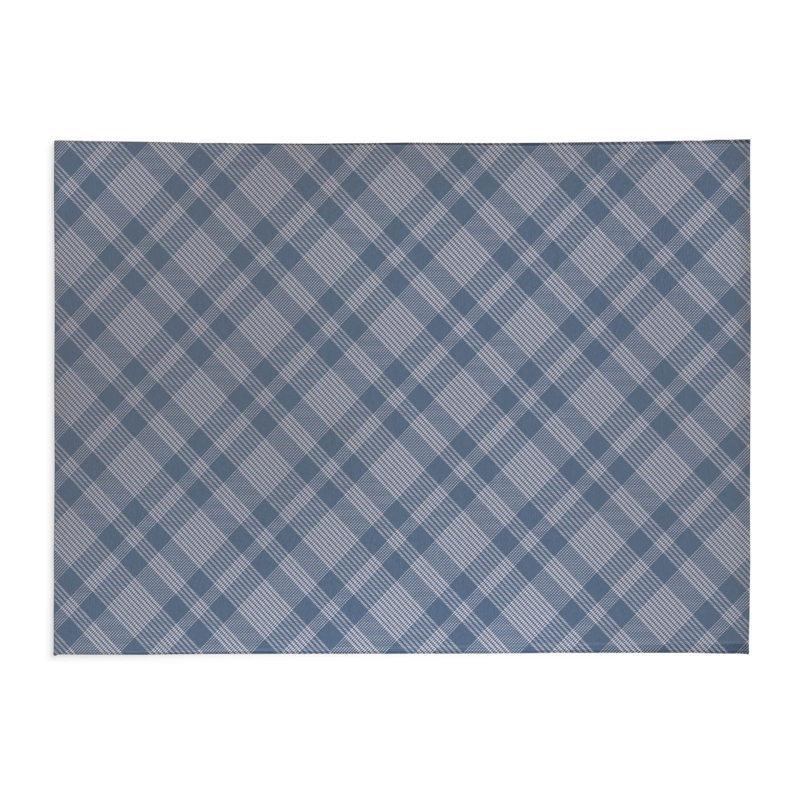 Tapis de bureau Lily Tartan, L 3 pi x L 2 pi, Bleu