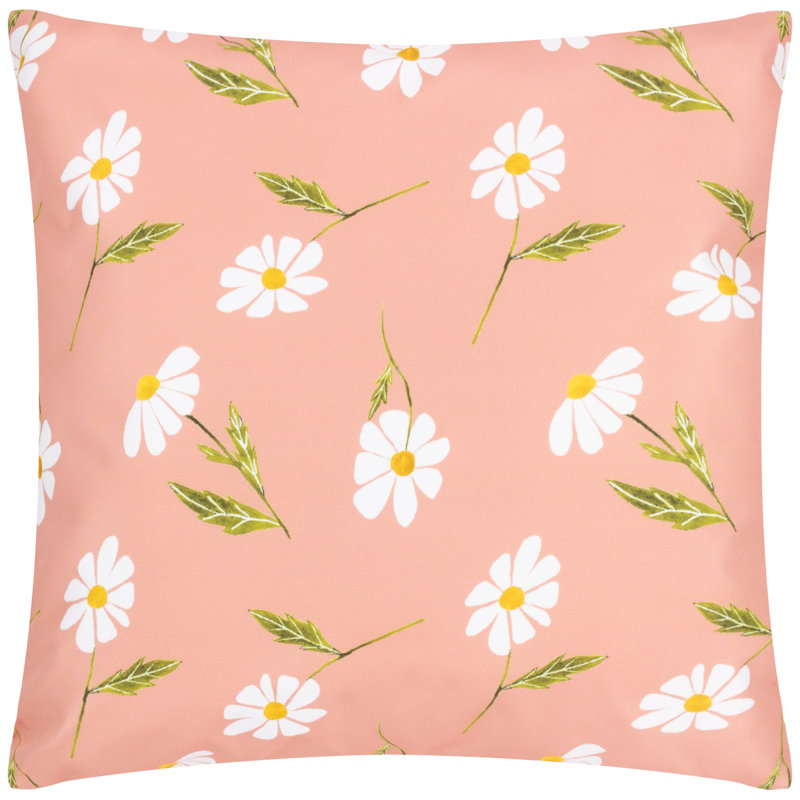 Annakate Indoor / Outdoor Floral Throw Cushion, Pink, Square 43cm H x 43cm W
