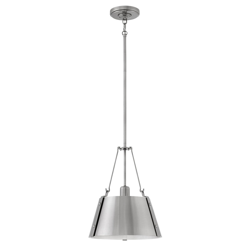 Luminaire suspendu conique à 1 lumière Cartwright, Nickel antique poli