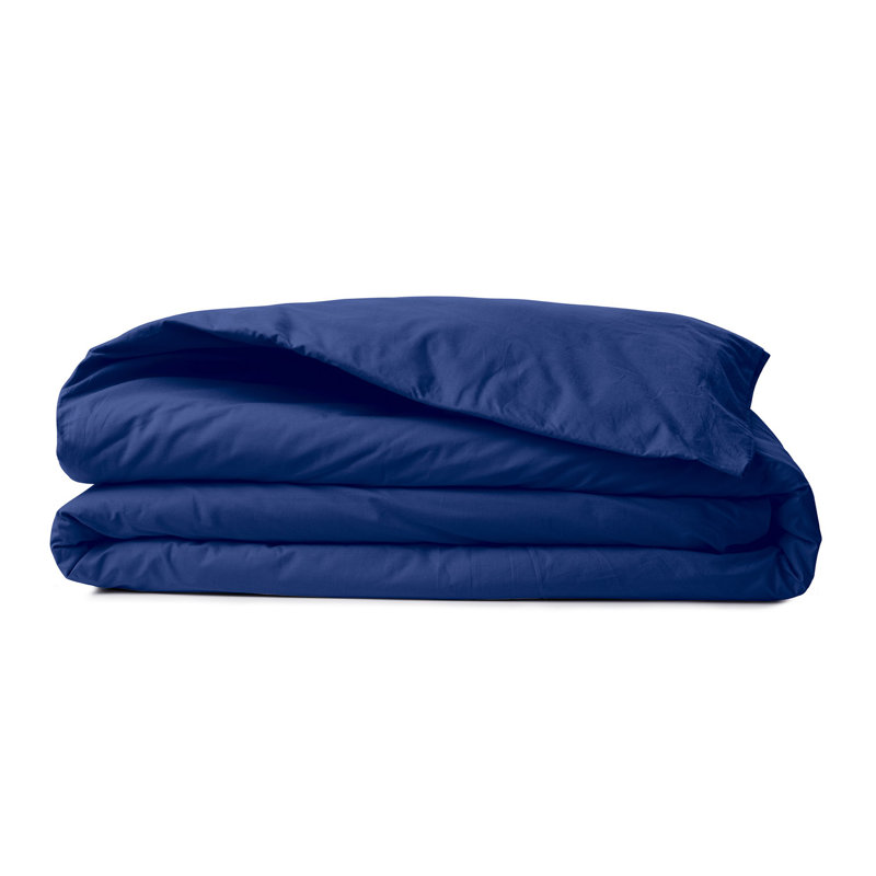 High-Quality Ranforce Quilt Cover, Dark Blue, 61 x 87 | 100% Cotton, 155 Thread Count, Button Closure | Machine Washable at 86°F | Perfect for Cozy Bedrooms, Soft and Durable Design
