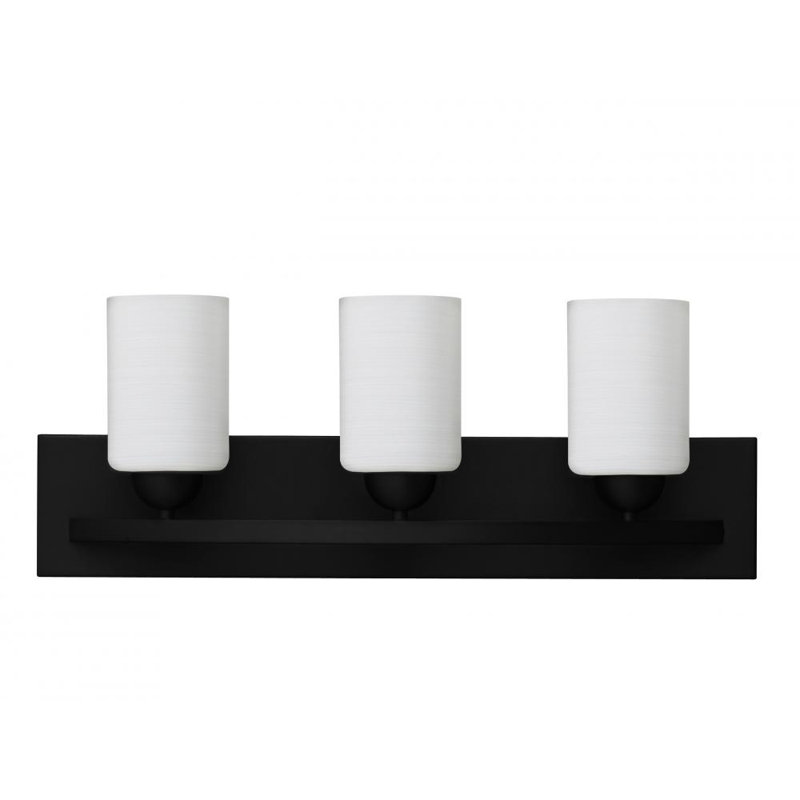 Éclairage pour meuble-lavabo à intensité variable Aimilia, 3, Lin blanc / noir