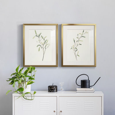 Spindle Sprig III - 2 Piece Single Picture Frame Painting Set