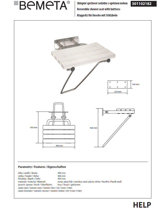 Drill & Screw Mount Shower Seat
