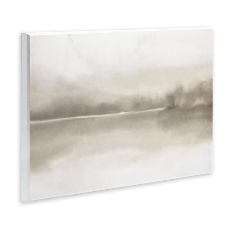 «Hazy Lakeside Landscape Reflection Modern Abstract Design» par Ann Bailey, Toile tendue, L 15 po x H 10 po, Sans cadre