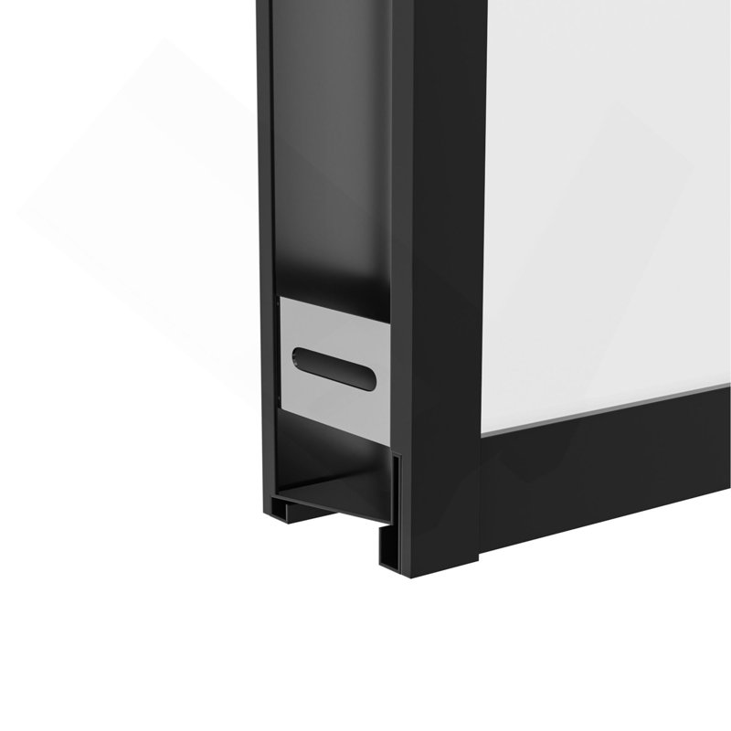 Porte de douche coulissante triple 48 po x H 76 po (8 mm) en verre transparent, cadre en acier inoxydable, Matte Black