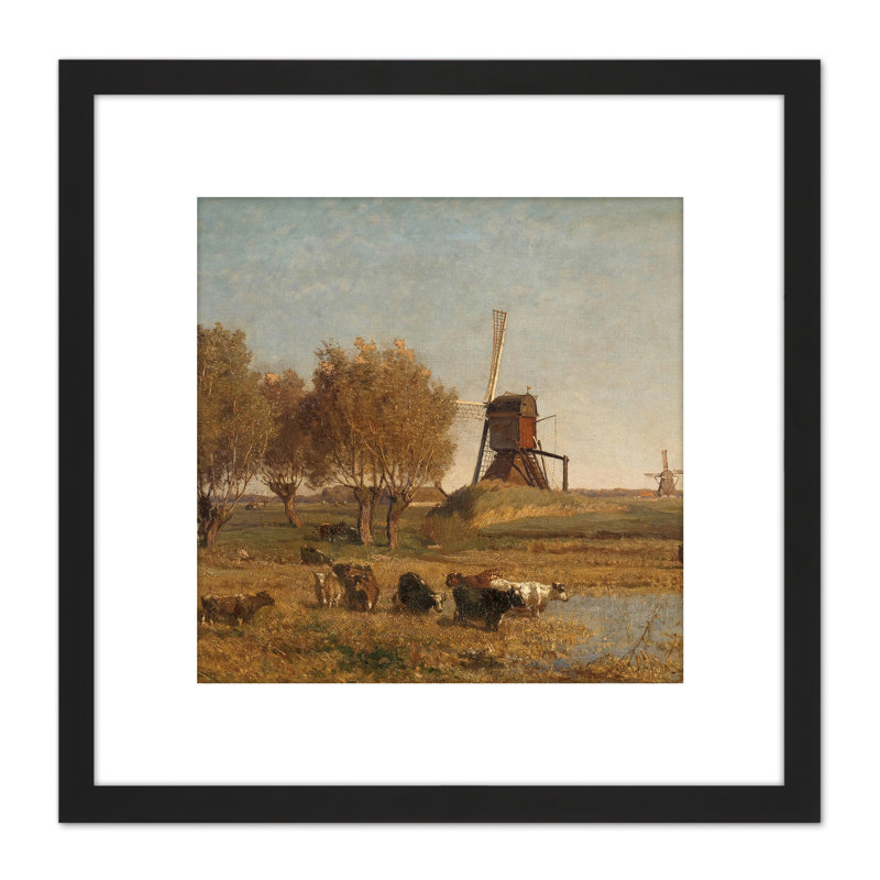 Gabriel Windmills Near Abcoude Farm by Paul Gabriël - Single Picture Frame Painting