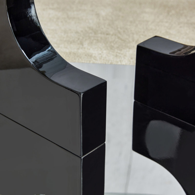 Glass Top Single Coffee Table, Black