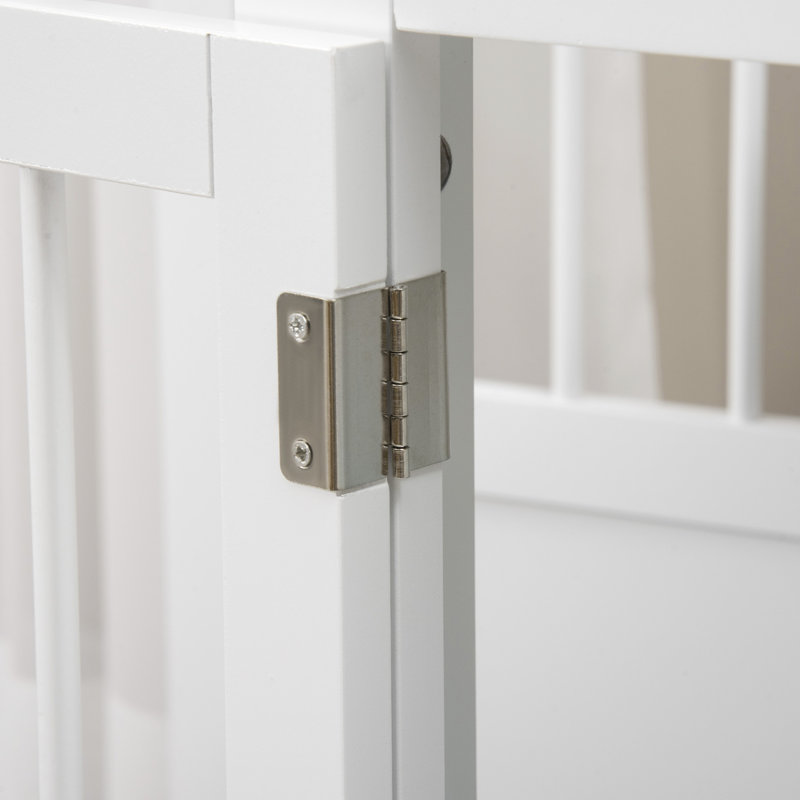 Table de bout pour chien, blanc. Pour les petits chiens, possède un grand espace de table, trois portes, une partie à verrouillage magnétique, des tubes en acier pour cage, une surface de table spacieuse, une pièce de joint, un tube