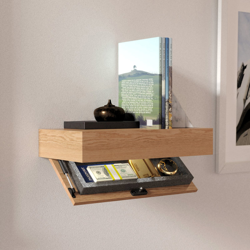 HIDE-A-SHELF Red Oak Clear Finish Concealed Floating Shelf