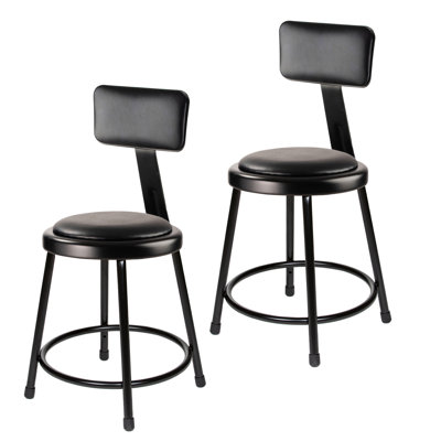 Otto Commercial Grade Vinyl Padded Stool with Backrest by Hampden Furnishings