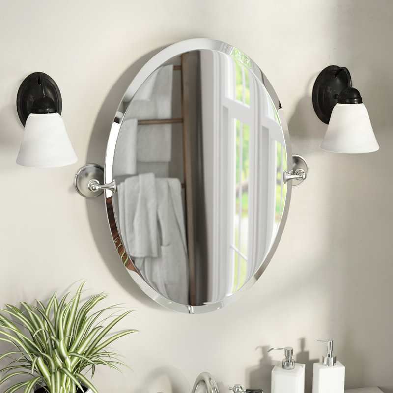 Moen Glenshire Contemporary Beveled Frameless Vanity Mirror, Brushed Nickel