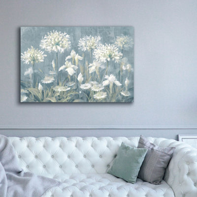  «Spring Blossoms 2 Slate Blue» par Danhui Nai, art mural sur toile, 60 po x 40 po