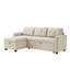 Lit rembourré avec méridienne de rangement beige - Canapé modulaire convertible carré et revêtu de lin