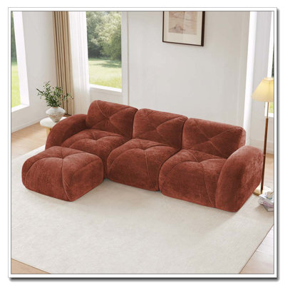 Repose-pieds en velours doux en L