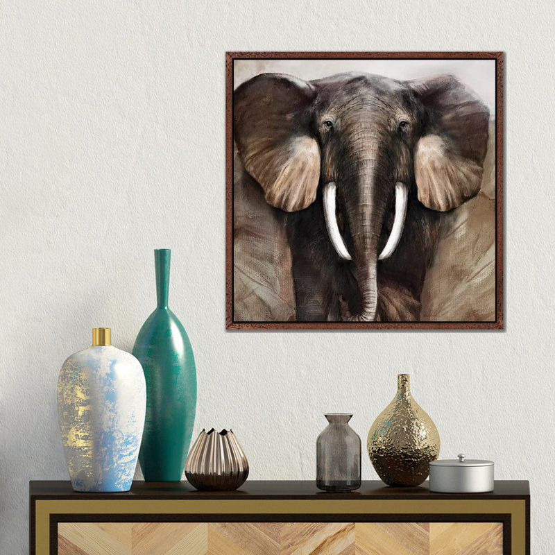 Majestic Encounter by Ruane Manning - Floater Frame Gallery-Wrapped Canvas Giclée on Canvas, Brown, 45.72 cm H x 45.72 cm W