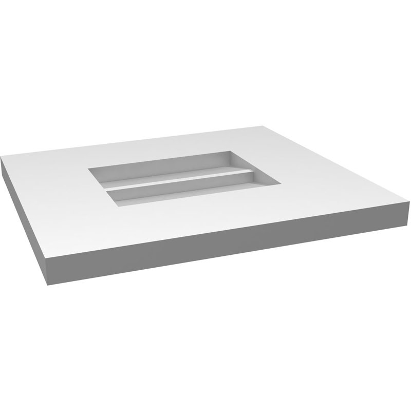 Vent à pignon rectangulaire en uréthane non-fonctionnel, H 12 po x l 14 po x P 1 po