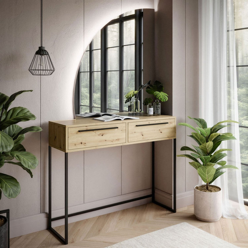 Dressing Table, left-side mirror;  black handles