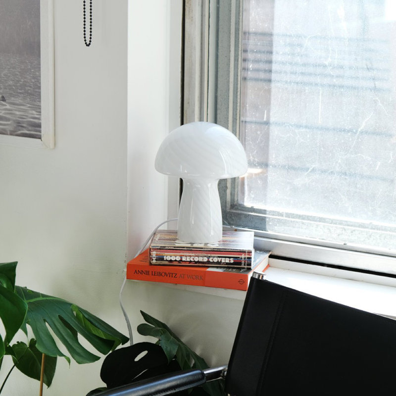Petite lampe de table en verre, Blanc