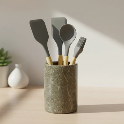 Porte-ustensiles en marbre fait à la main pour le rangement des ustensiles de cuisine et de la table - Organisateur pour comptoirs, garde-manger, salle de bain, vase à fleurs, bureau et table de centre