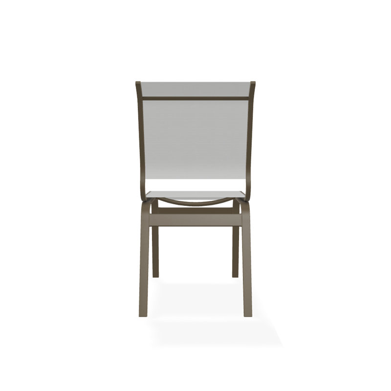 Chaise d'appoint de salle à manger Hiraku, Bois de plage texturé, Blanc 6D Sunbrella®