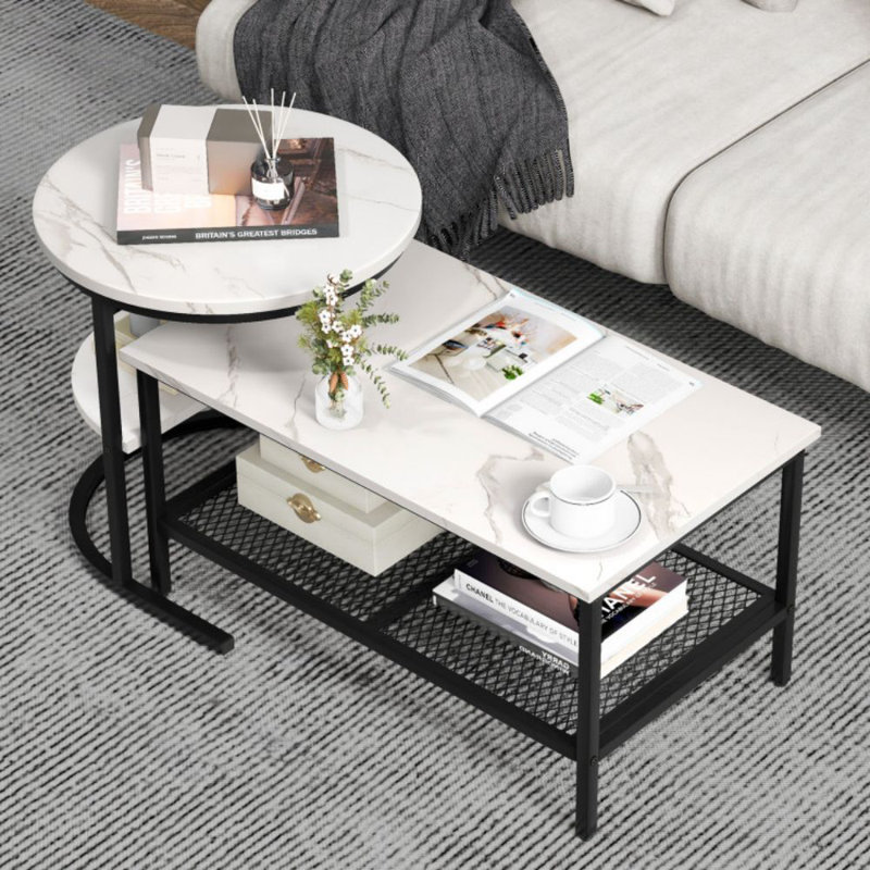 Table basse avec rangement Javarrius, Noir