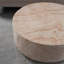 Table basse ronde cylindrique, table basse d'appoint basse en faux travertin-453763986-453763987