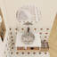 Meuble-lavabo flottant avec lavabo vasque en marbre veiné gris et rangement à tablette ouverte-129697091