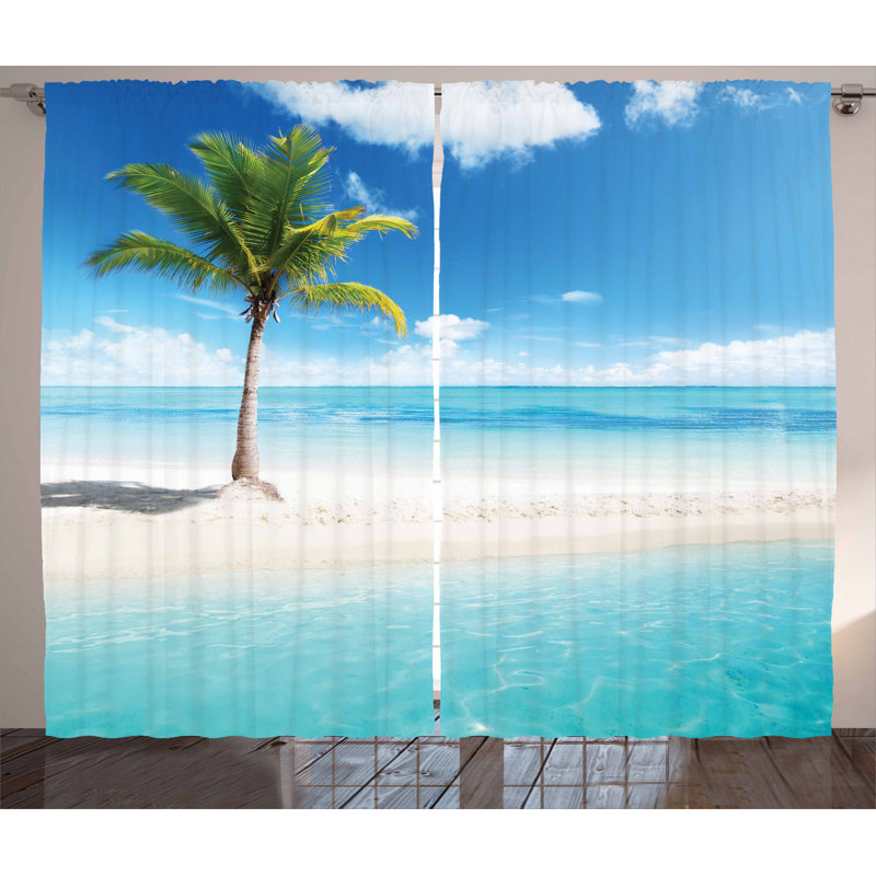 Ocean Semi-Sheer Rod Pocket Curtain Panels, 54" x 90"