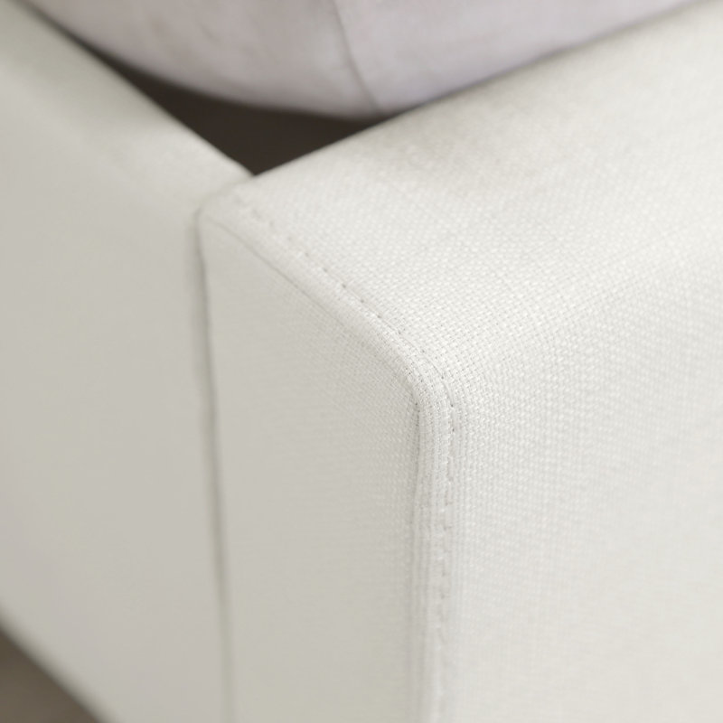 Lit plateforme tapissier Arbe, Crème, Grand