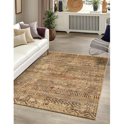 Tissu en polypropylène beige et noir Blakely