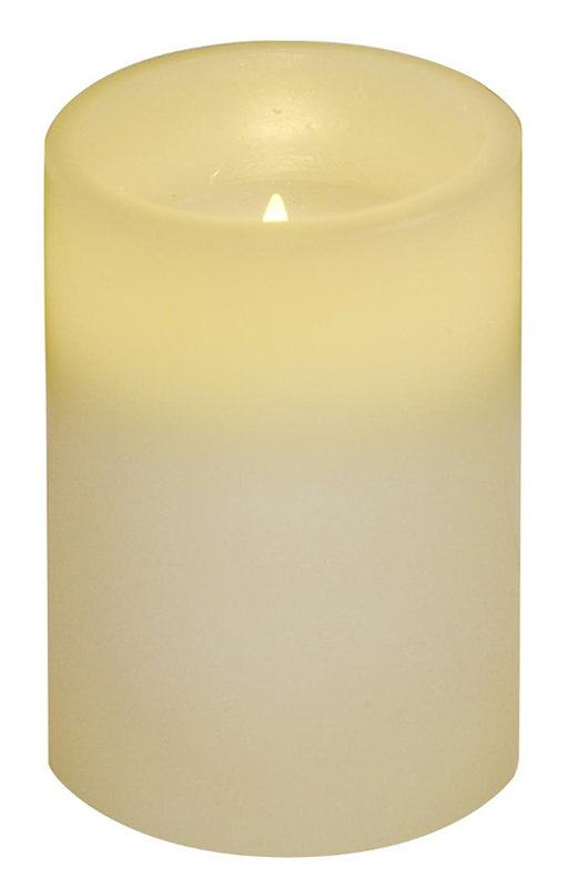 Flameless LED Pillar Candle, 4" H x 3" W x 3" D, White