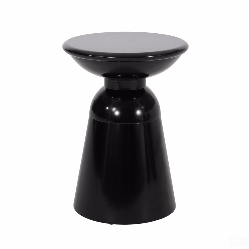 Table de bout d'extérieur en métal, Noir