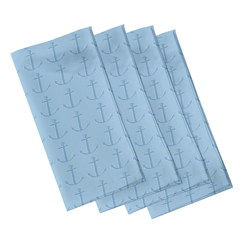 Ensemble de serviettes 4 pièces Wimer Coastal, L 18 po x L 18 po, Rouge / blanc cassé