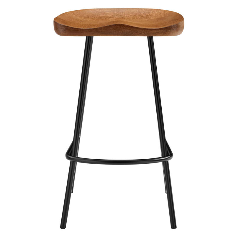 Concord Backless Wood Bar Stools - Set Of 2 In Black, Counter Stool (26.5" Seat Height), Walnut