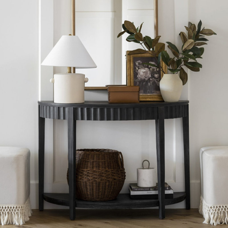 Console simple de style français, Noir, H 30,7 po x l 51,2 po x P 15,7 po