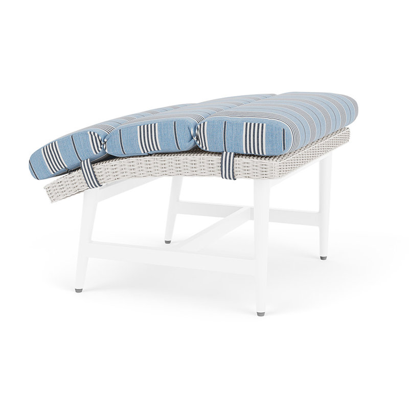 Cascade Outdoor Ottoman, Hansen Sky, White