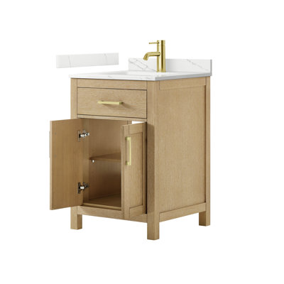 Beckett 24" Freestanding Single Bathroom Vanity with Quartz Top