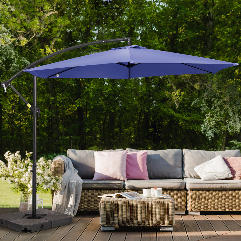 Parasol en porte-à-faux 120 po Ersheen, Bleu marine