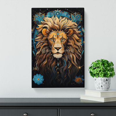 Leo Zodiac Hard Edge - Wrapped Canvas