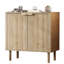 Buffet de 31,5 po de largeur avec rangement, crédence d'appoint cannelée moderne avec portes et tablettes réglables, console de bar en bois pour le salon, la salle à manger, la cuisine ou le vestibule-740863370