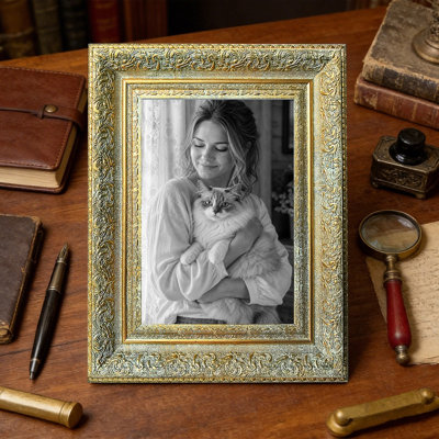 Antique Gold 3 PCS Sophisticated Picture Frame for 11" x 14" Photos and Father's Day Gifts