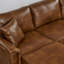 Canapé d'angle en forme de U de 305 cm (120 po) avec 2 poufs de rangement amovibles, revêtement en cuir PU et ressorts ensachés, brun vintage-134738113