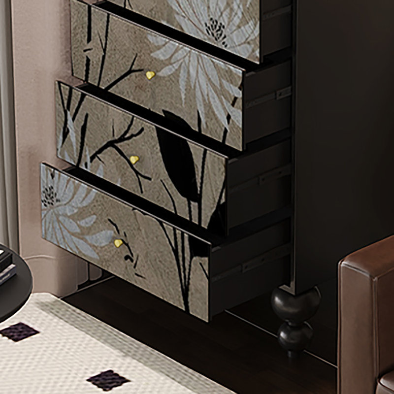 Buffet avec commode 19,7 po, Noir/gris